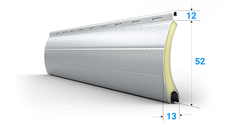Rolluiklamel 52 mm – aluminium profiel