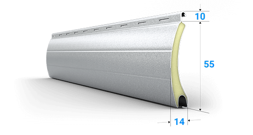 Rolluiklamel 55 mm – aluminium profiel