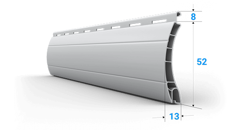 Rolluik lamelprofiel maxi van kunststof (PVC) 52 mm x 13 mm
