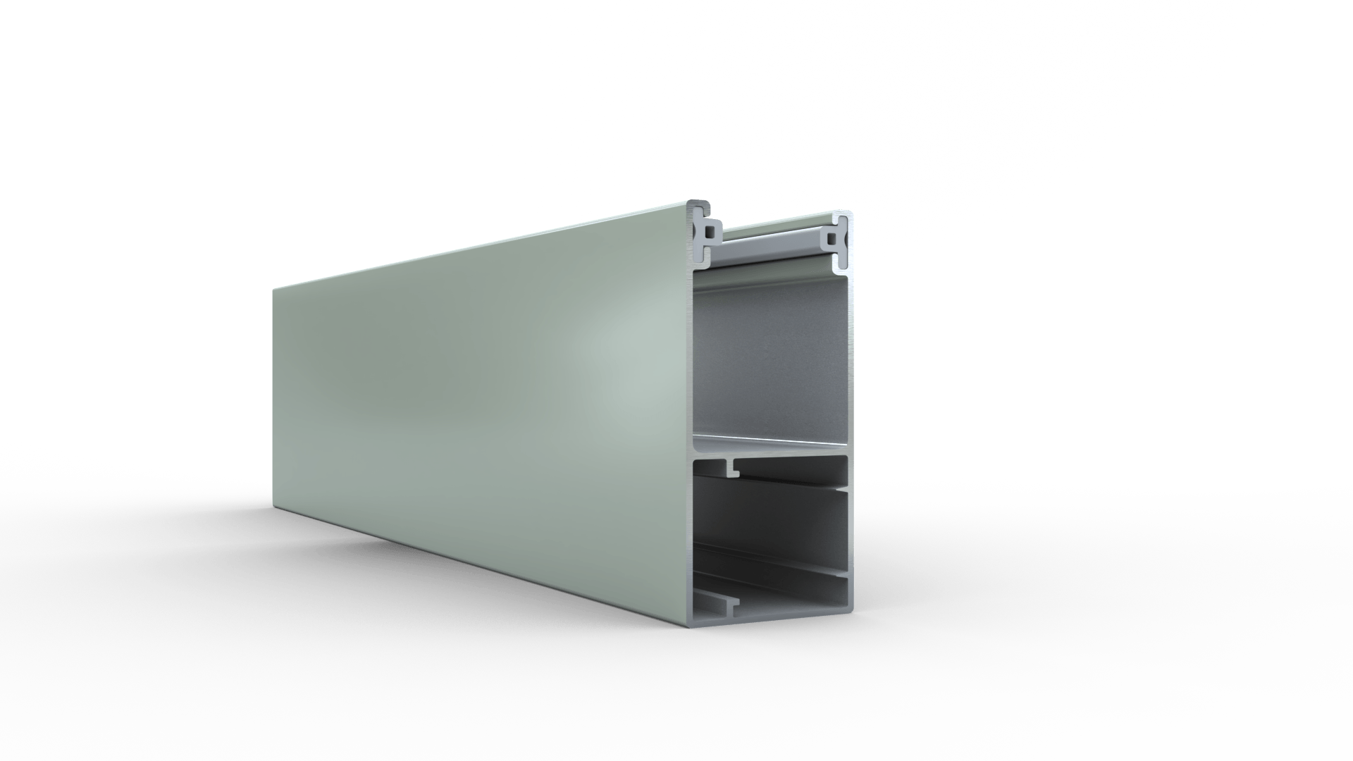 Geleiderail van aluminium, kleur grijs RAL7038