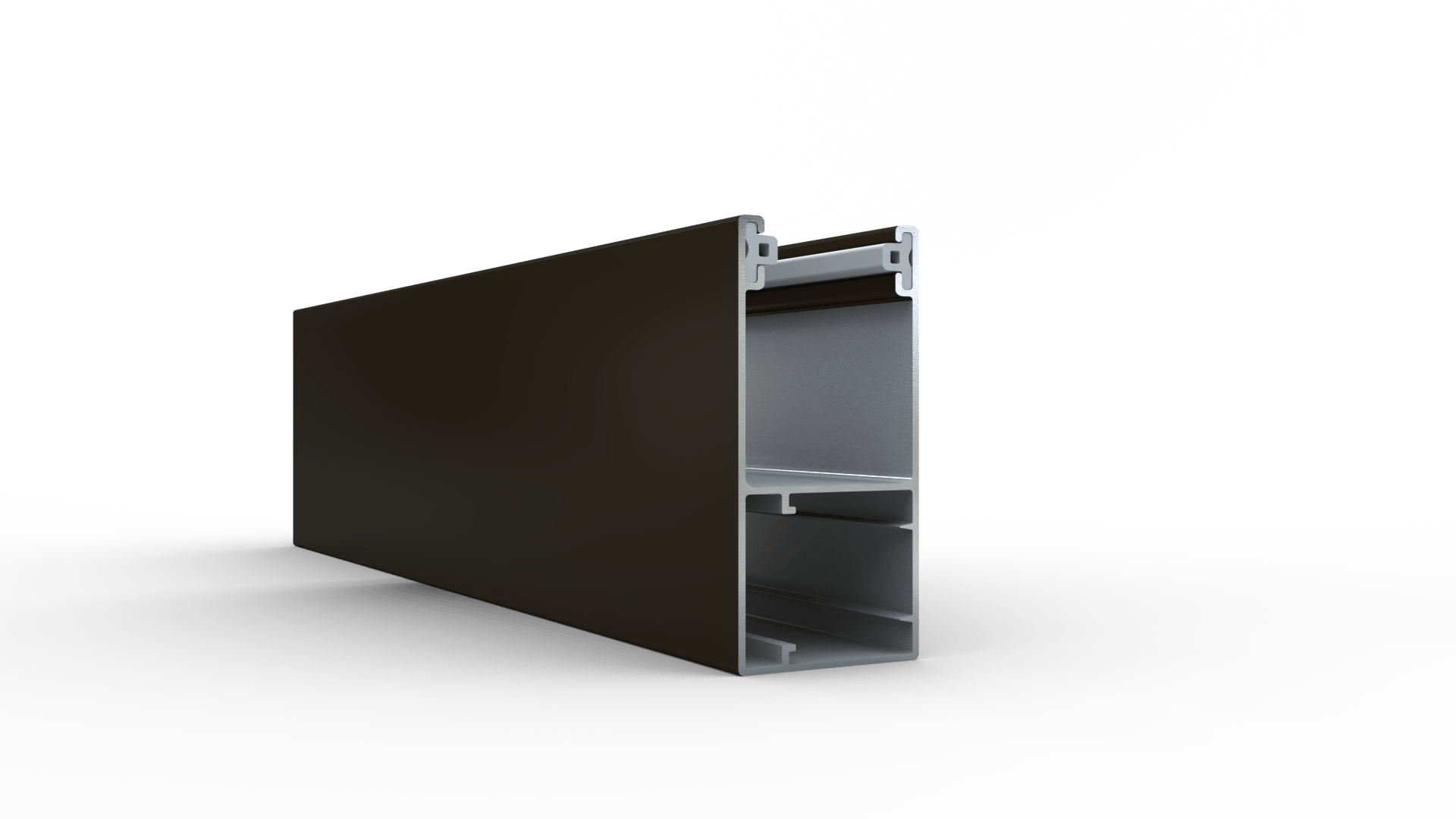 Geleiderail van aluminium, kleur lichtbruin RAL8014