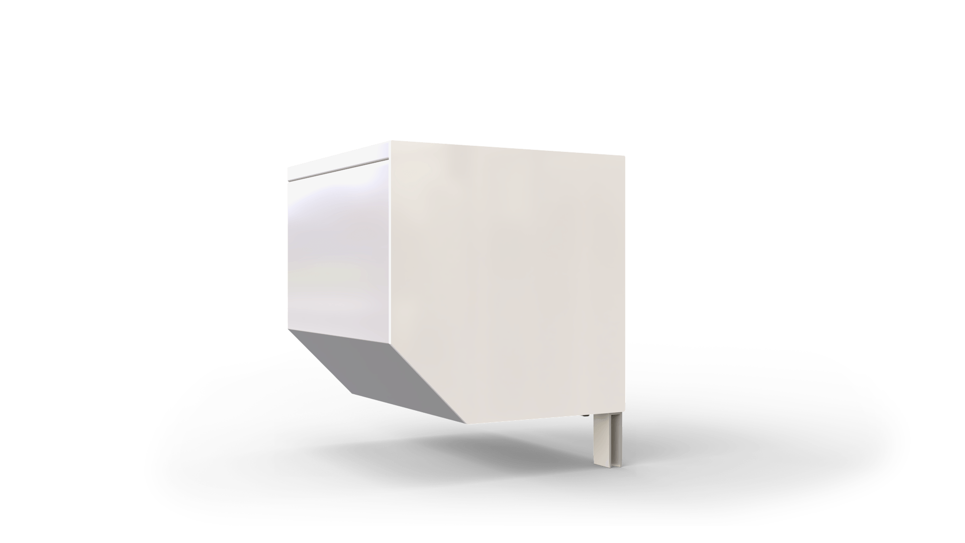 Roldeurkast van aluminium in lichtbeige RAL1013