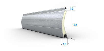 Roldeur lamelprofiel 52 van aluminium – technische details en maten