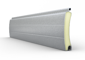 Roldeur lamellenkleur profiel 77 mm van aluminium, kleur zilver RAL9006
