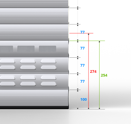 Ventilatierooster voor RP77 Premium roldeur – maximaal 2 roosters per deur