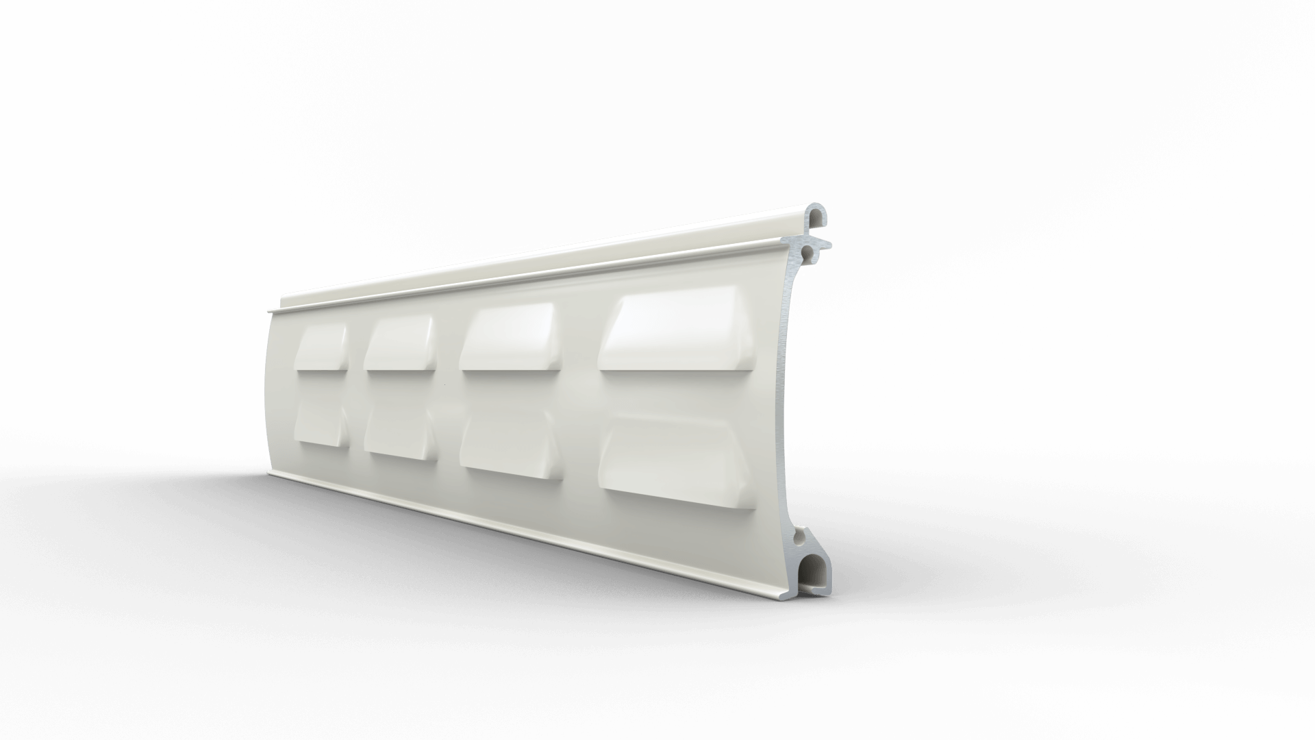 Ventilatierooster 77 mm voor roldeur, kleur lichtbeige RAL1013