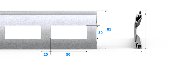 Beglazingselementen ALU 77 voor garagedeuren – technische details en afmetingen