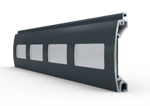 Beglazingselement van aluminium, kleur antracietgrijs RAL7016