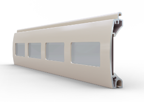 Beglazingselement van aluminium, kleur lichtbeige RAL1013