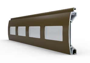 Beglazingselement 77 mm van aluminium, kleur lichtbruin RAL8014