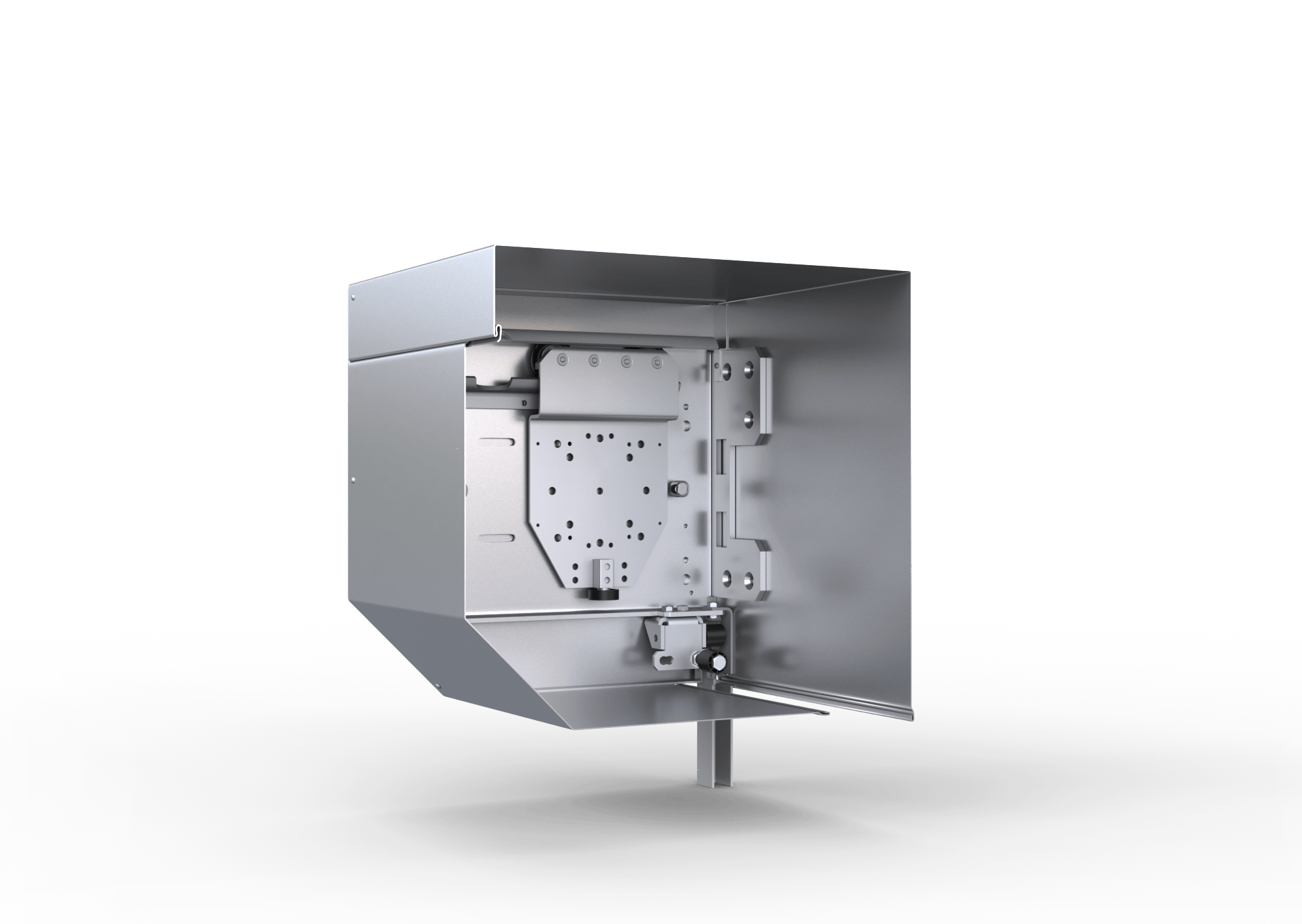 Aluminium kast voor roldeuren 360 mm vierkant