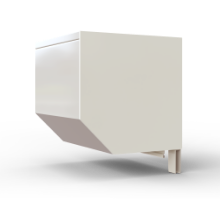 Kast van aluminium voor premium roldeur, kleur lichtbeige RAL1013