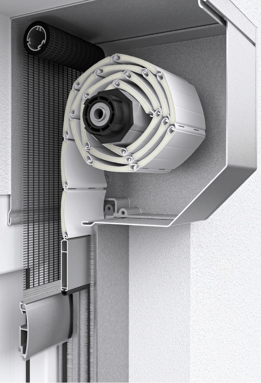 Geïntegreerde insectenhor voor voorzetrolluik - Voorzetrolluik met insectenbescherming
