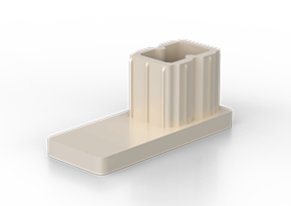 Lichtbeige geleiders-kap voor geleiderails RP 53/22 – RAL1013