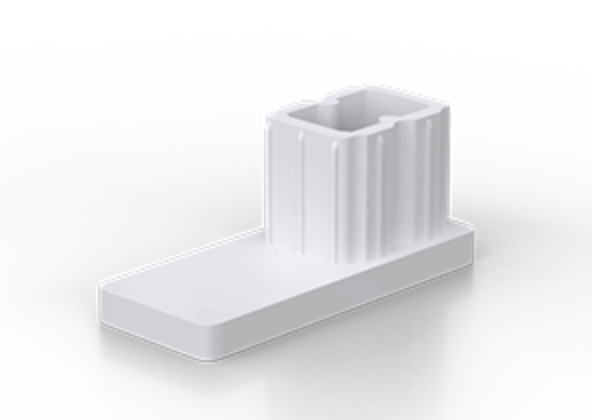 Witte geleiders-kap voor geleiderails RP 53/22 – RAL9016