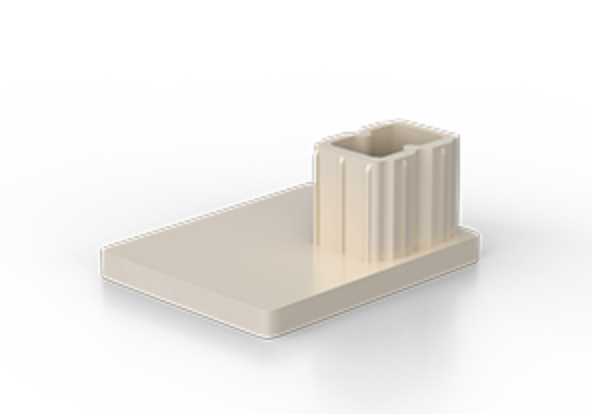 Lichtbeige geleiders-kap voor geleiderails RP 53/39 IS (met hor) – RAL1013