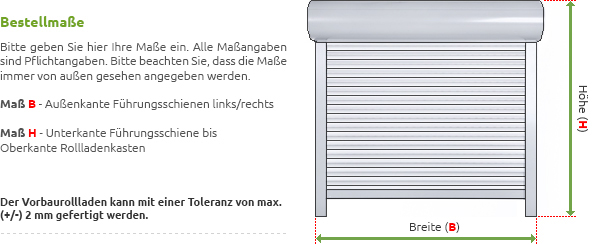 Bestelafmetingen